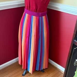 Small Banana Republic 2020 Pride Rainbow Midi Knit Skirt-NWT